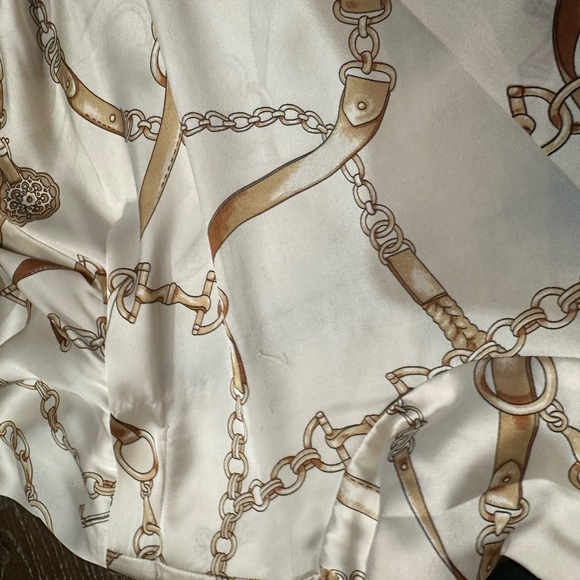 Ronny Kobo silk equestrian tie blouse S - Picture 5 of 6